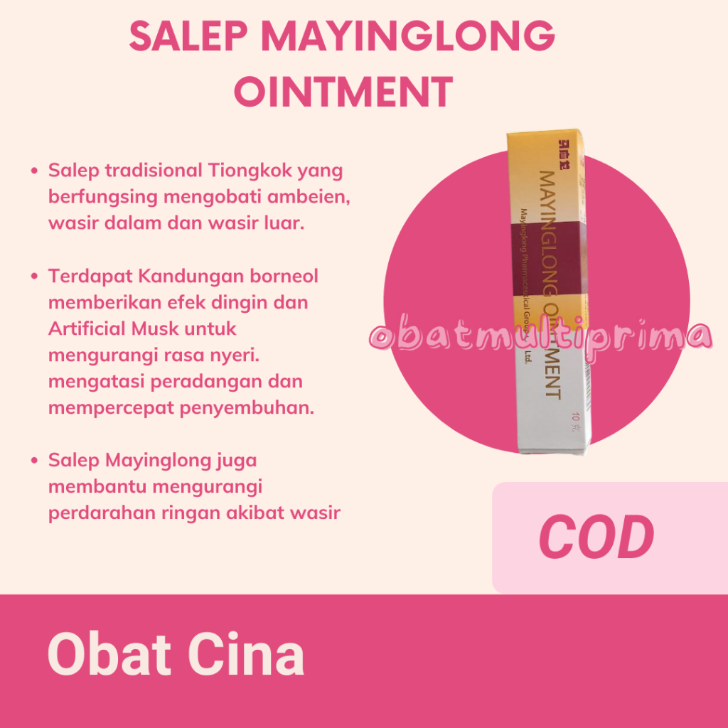Salep Mayinglong Musk Hemorrhoids Ointment / Salep Obat Cina Wasir Ambeien Susah BAB
