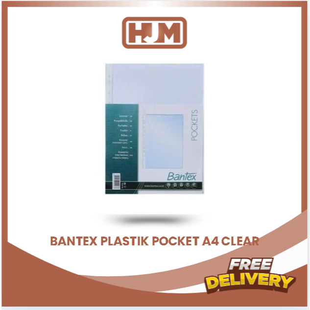 

BANTEX PP POCKET PLASTIK A4 CLEAR 8040