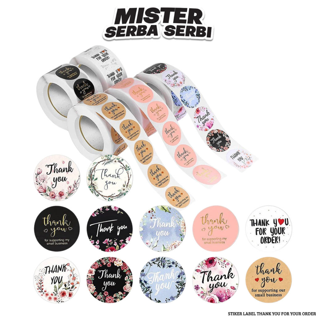 

MSS 1 ROLL 500 PCS STIKER H455 STIKER LABEL THANK YOU FOR YOUR ORDER