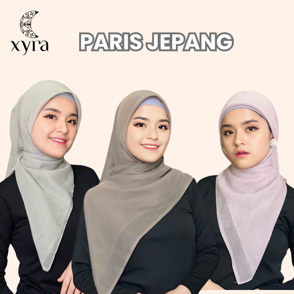 Xyrahijab - Jilbab Paris Premium Segi empat | Hijab Paris Japan Premium | Jilbab Paris Jepang