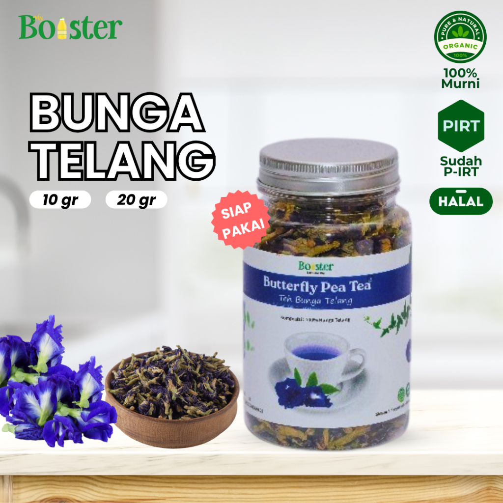 

MYBOOSTER BUNGA TELANG KERING BUTTERFLY PEA DRIED 10GR 20GR ORGANIK MINUMAN HERBAL PEWARNA ALAMI