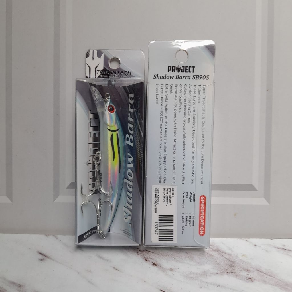 Tridentech Minnow lure sinking 30gr 9cm Umpan Pancing Shadow Barra