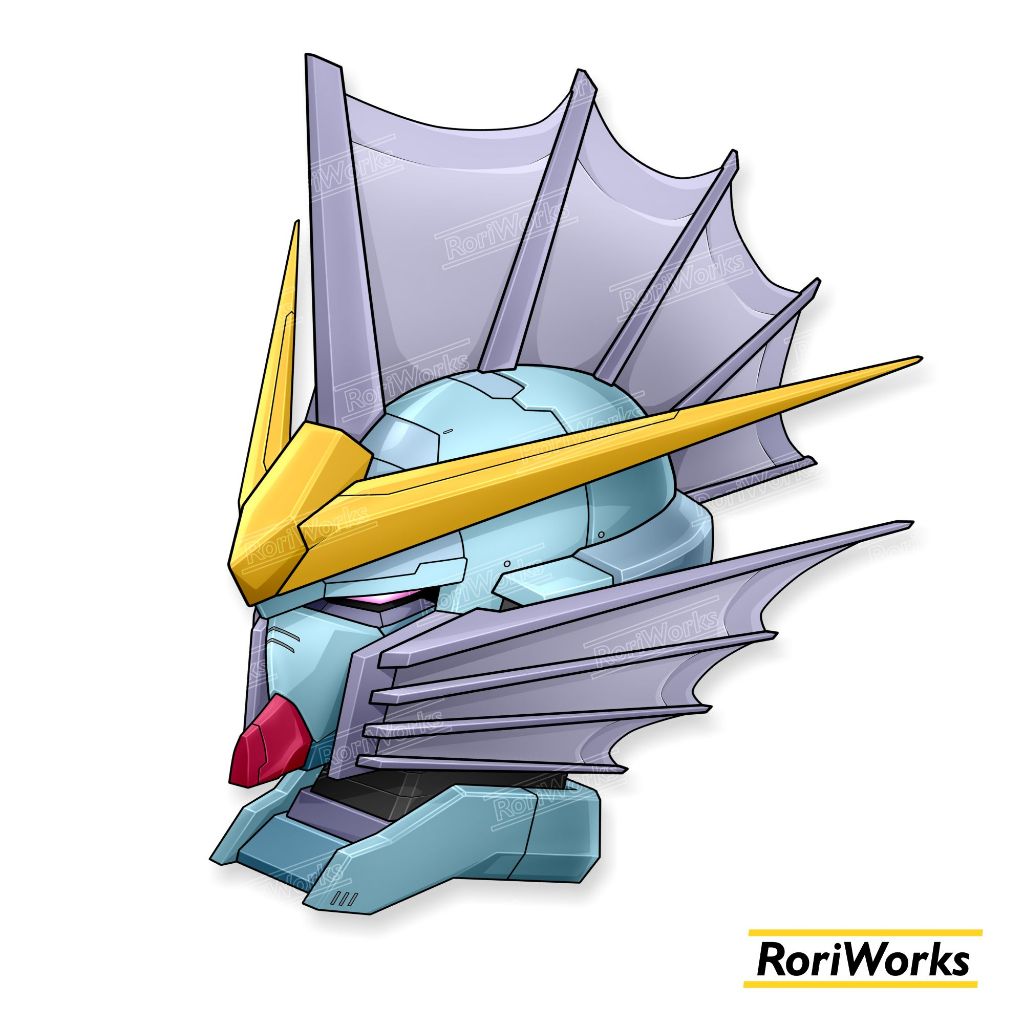 

Stiker Kiss cut - Mermaid Gundam Head