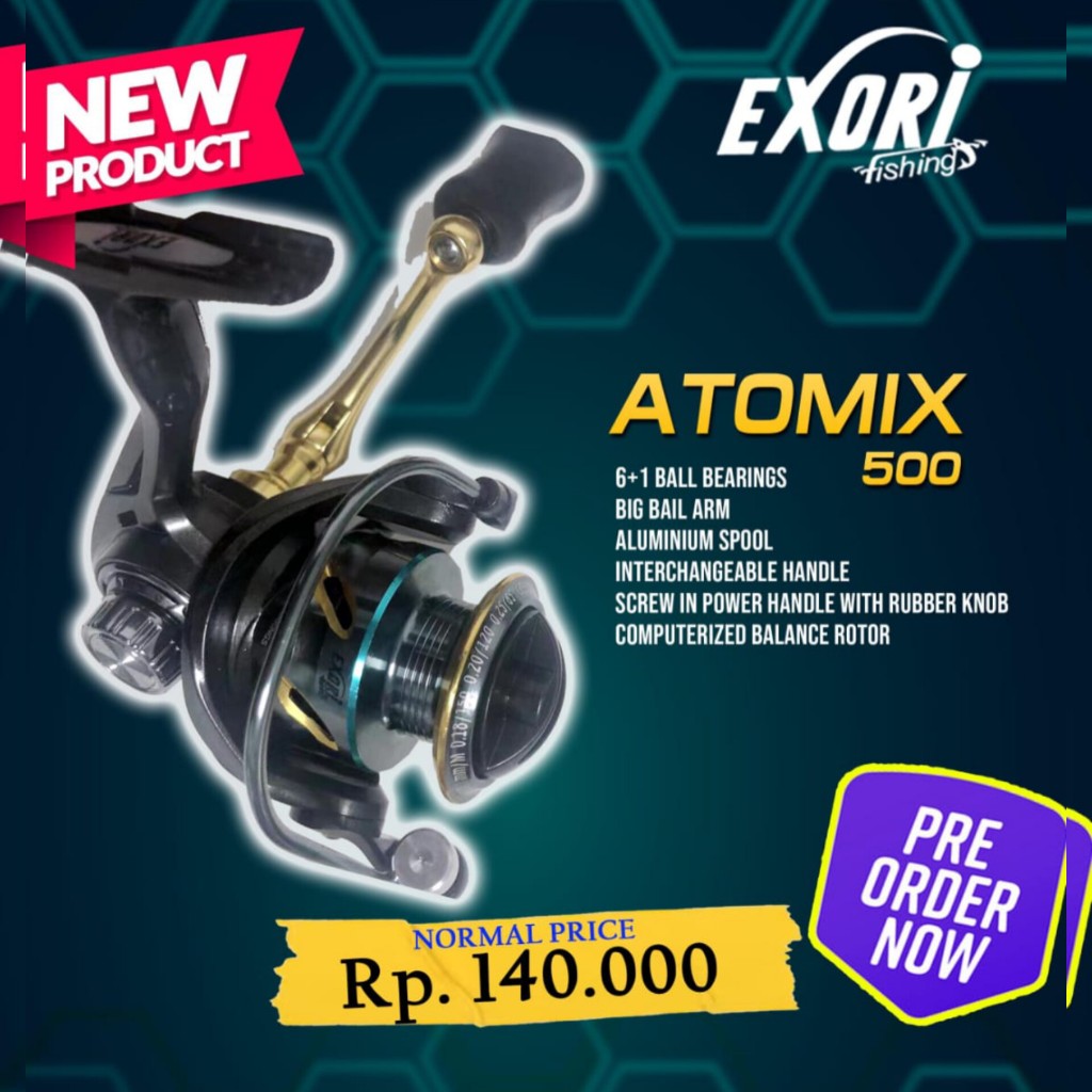 DISCOUNT EXORI ATOMIX 500 REEL MINI POWER HANDLE PANCING ULTRALIGHT [100% ORIGINAL]
