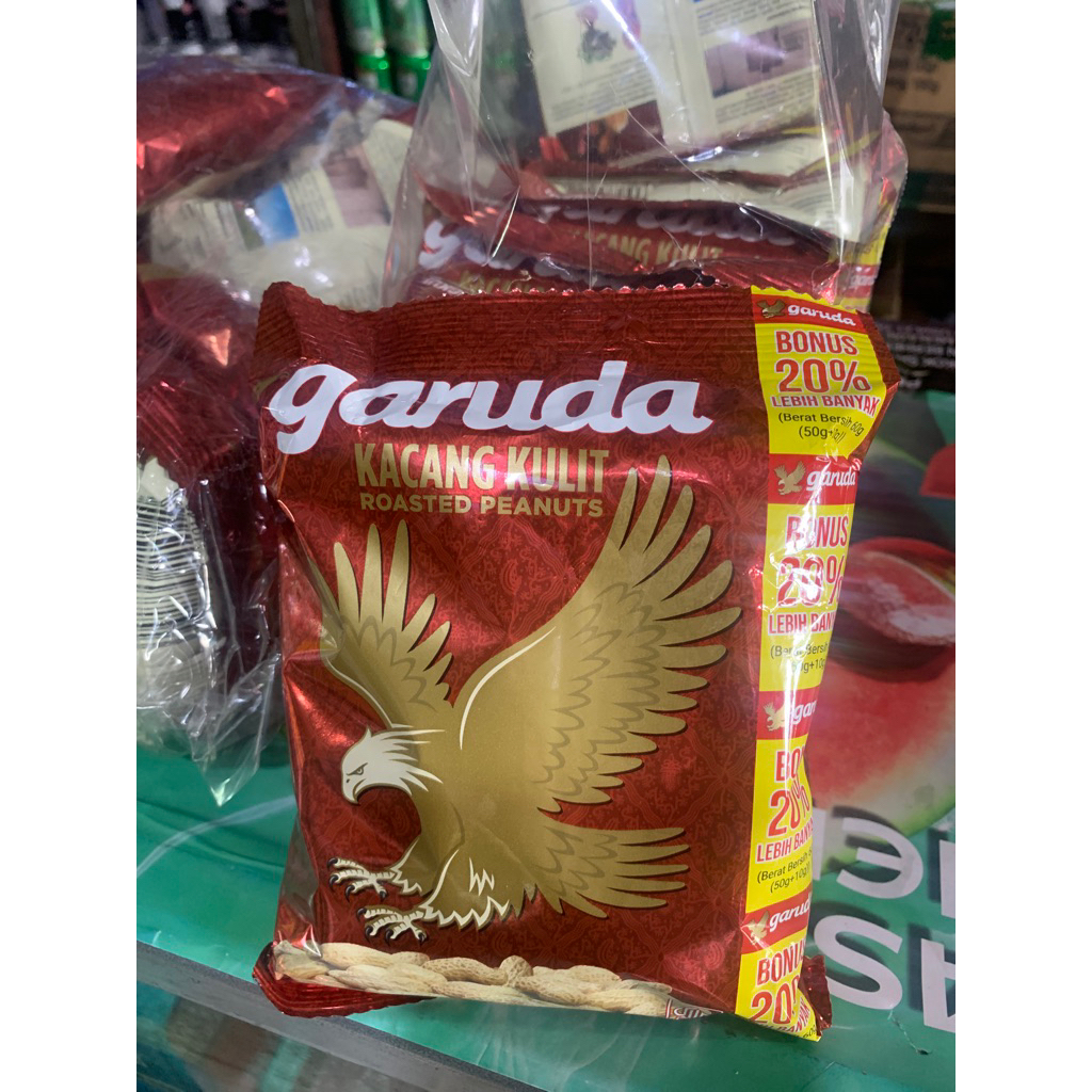 

Kacang Kulit Garuda 50 + 10 gram per pcs exp Juni 2026