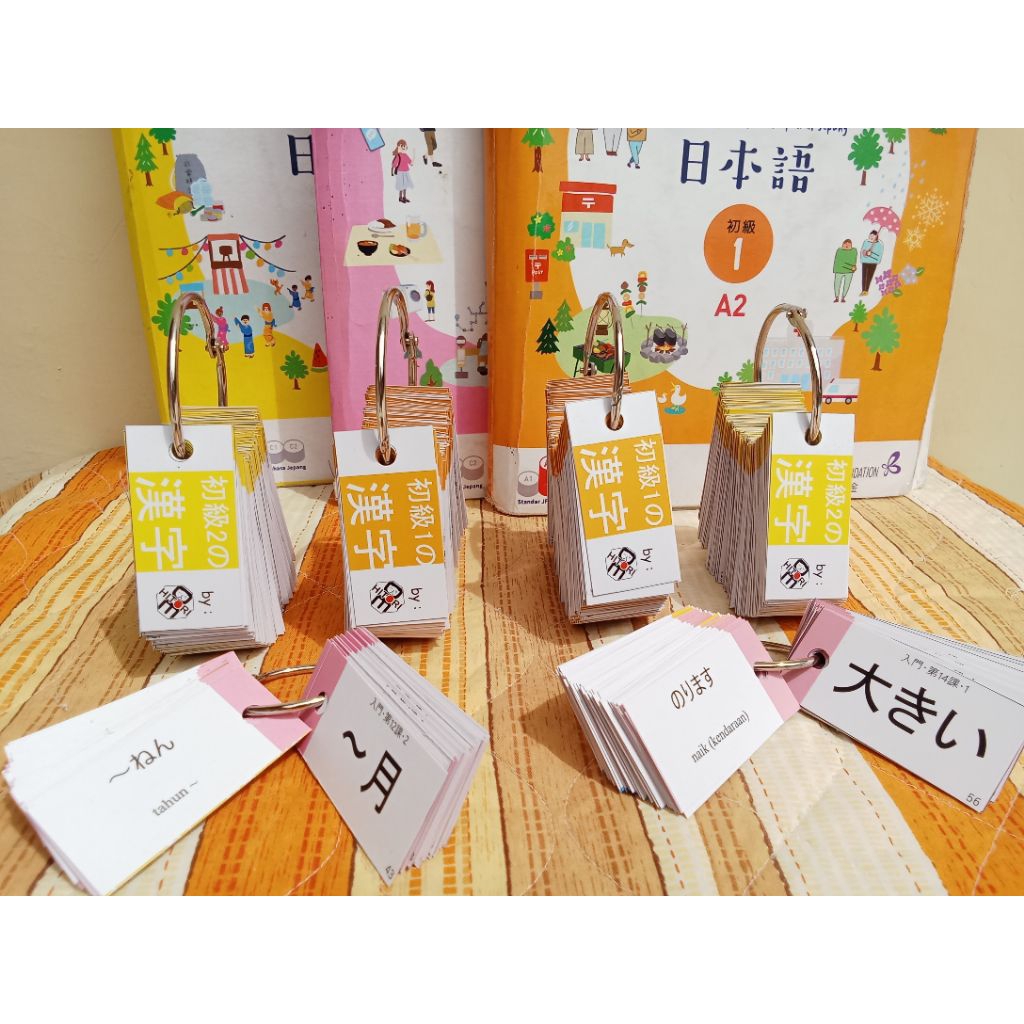 

(454 kanji) KANJI CARD JFT/JLPT N5-N4 FLASH CARD IRODORI A1-A2/1 2 3 JFT BASIC A2 NIHONGO