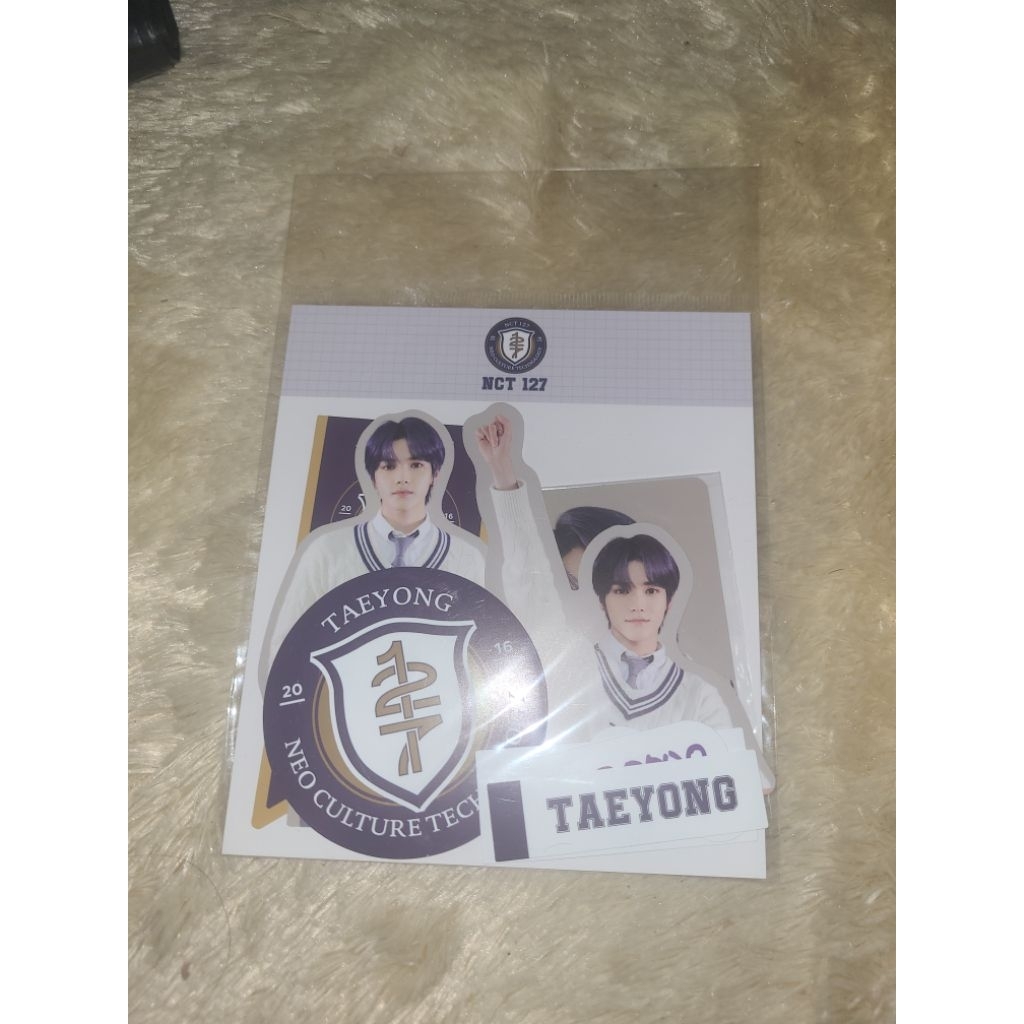 taeyong lucas nct 127 wayv luggage sticker photocard set official back to school
