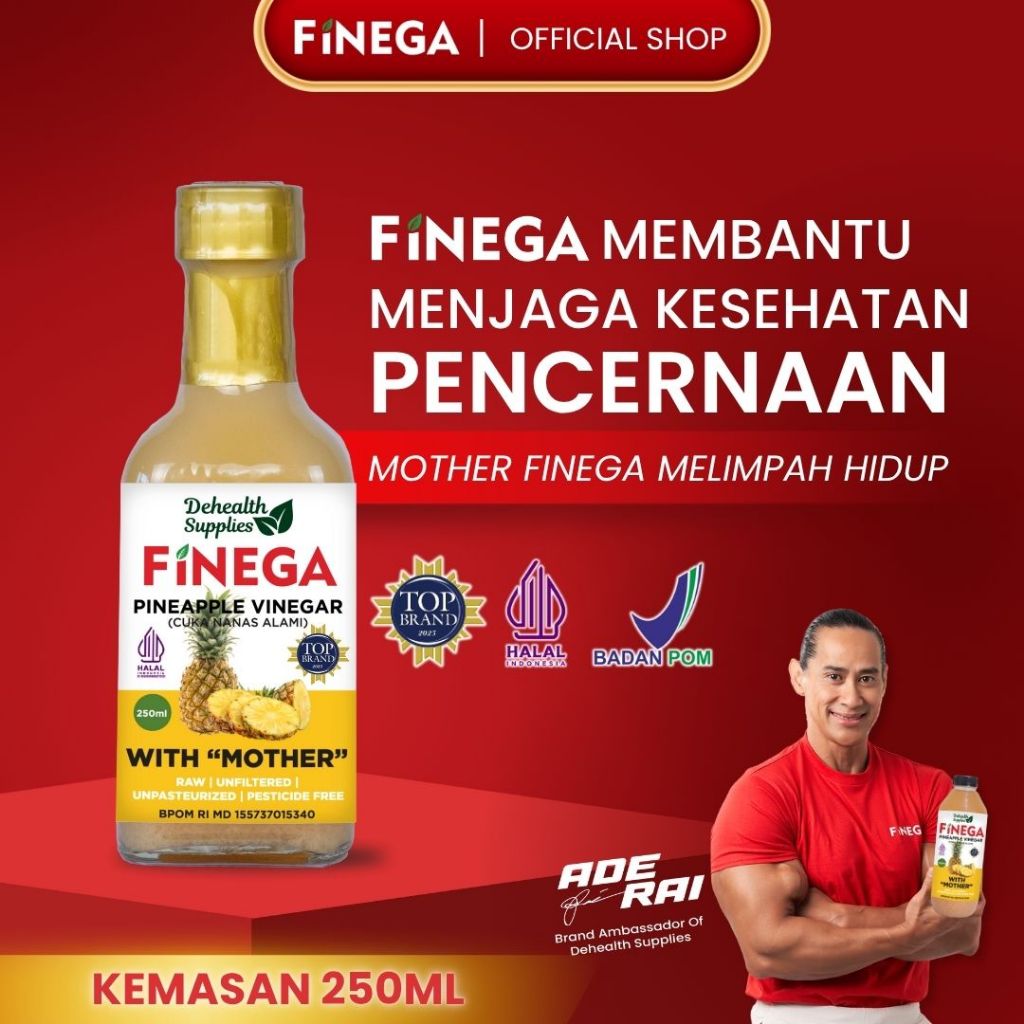 

Dehealth Supplies FINEGA CUKA NANAS 250ml (Botol kaca)