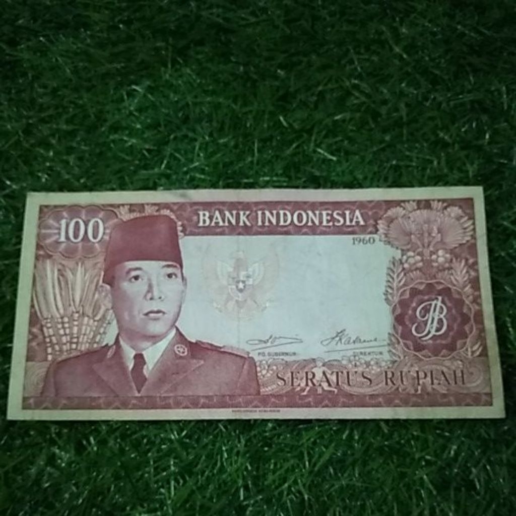 uang kuno indonesia 100 soekarno 1960 asli bi murah