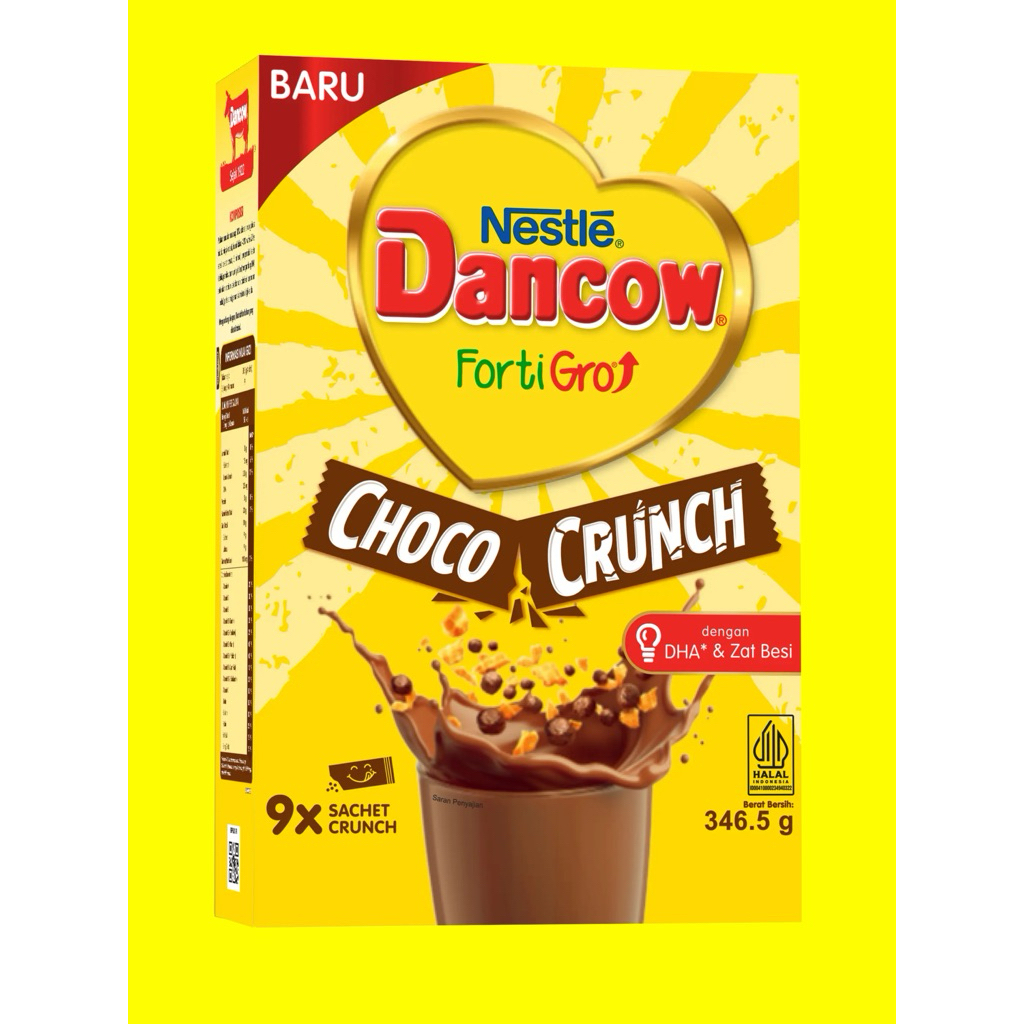 

Dancow FortiGro Susu Bubuk Instan Choco Cokelat Crunch 346.5g (isi 9 sachet) - Untuk Anak Usia 6-12 Tahun