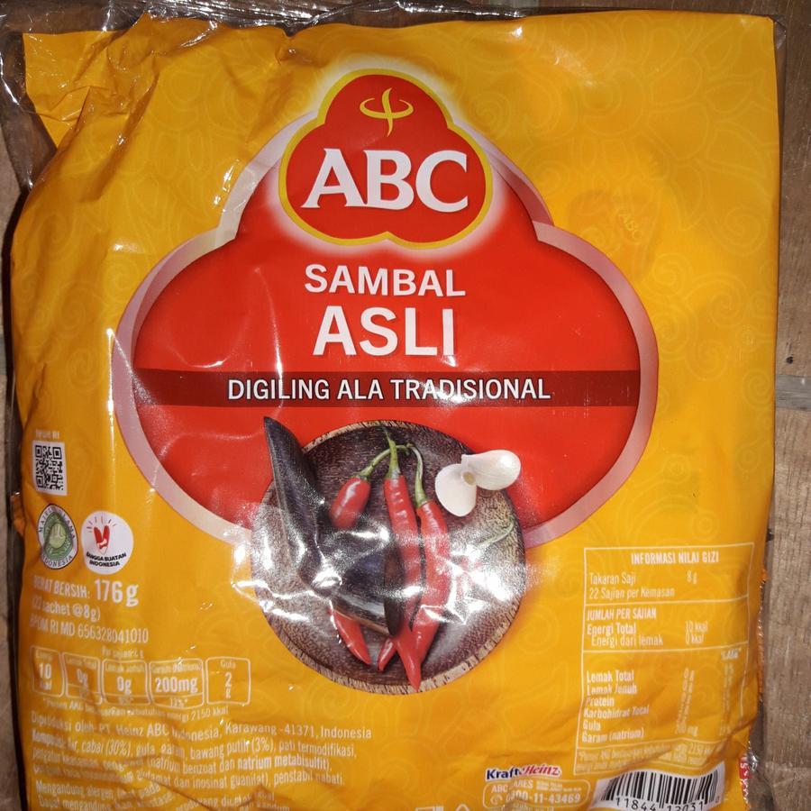 

Saos Sambal ABC Asli Sachet - 1 Dus/Karton isi 21 Pak x 22 Sachet @8gr