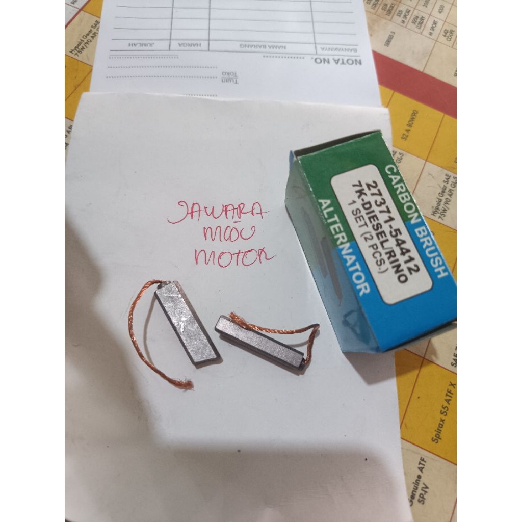 carbon brush, kul arang dinamo alternator pengisian mobil kijang 7k rino