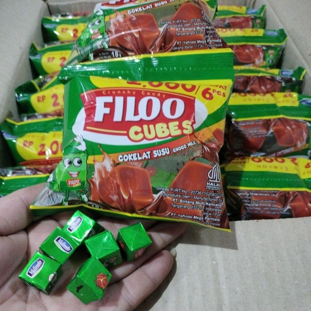 

FILOO CUBES CHOCO MILK 10 pcs x 6 butir = 60 butir