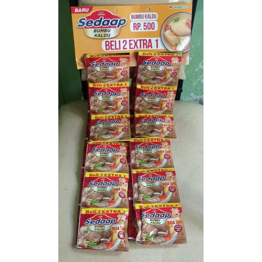 

(2rtg/36pcs) Sedaap Bumbu Kaldu Sapi Ayam 9gram