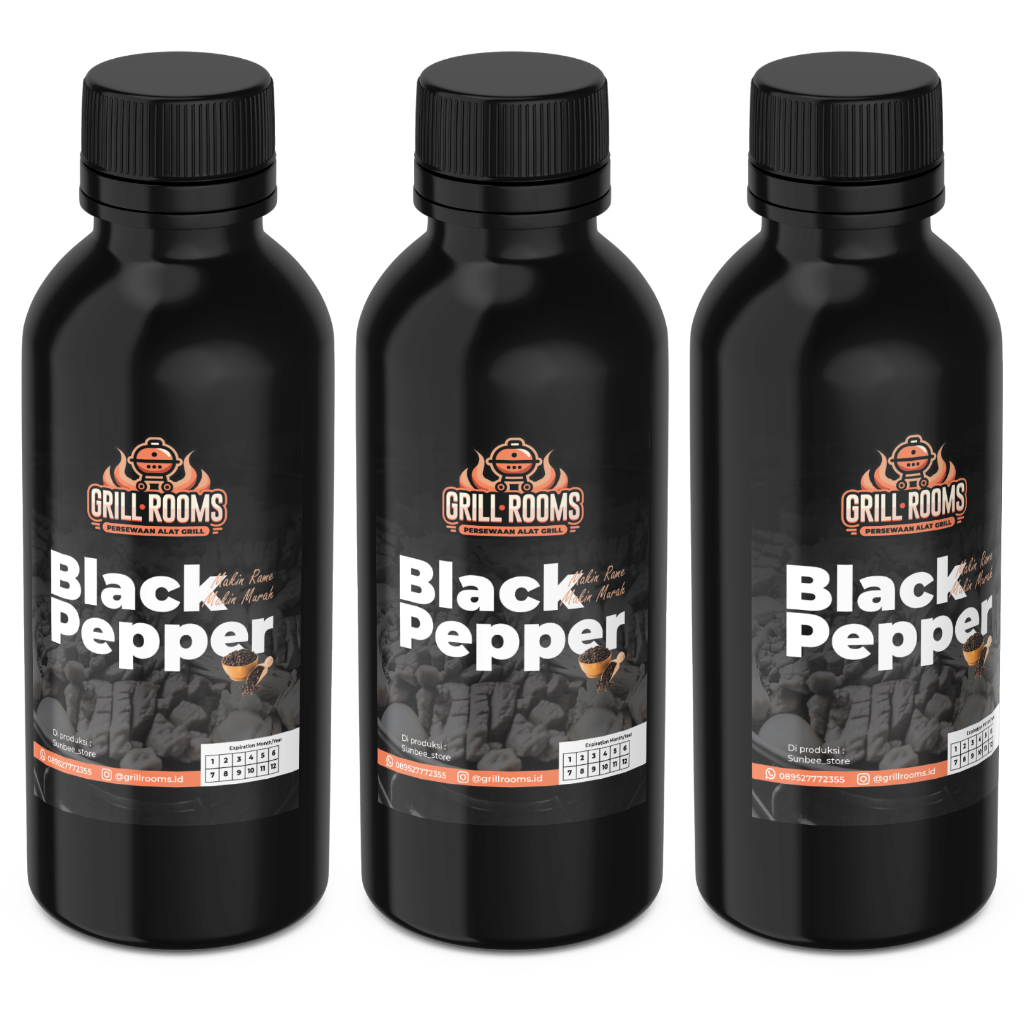 

Bumbu BBQ Racikan Spesial GrillRooms.id - Blackpepper 240ml (Lada Hitam)
