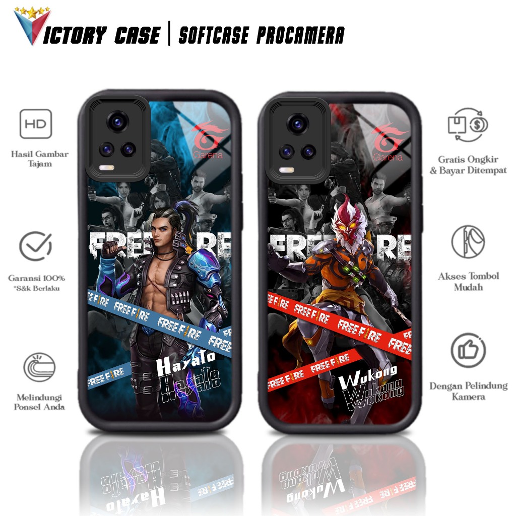 Case Premium Compatible For VIVO V20 Motif [ FF ] Casing Softcase Glossy Anti Jamur