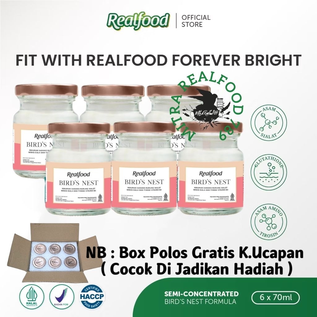

Realfood Forever Bright 6 Botol Box Polos ( Minuman Sarang Burung Walet )