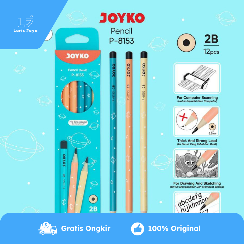 

1 LSN / 12 Pcs Pensil Joyko P-8153 2B