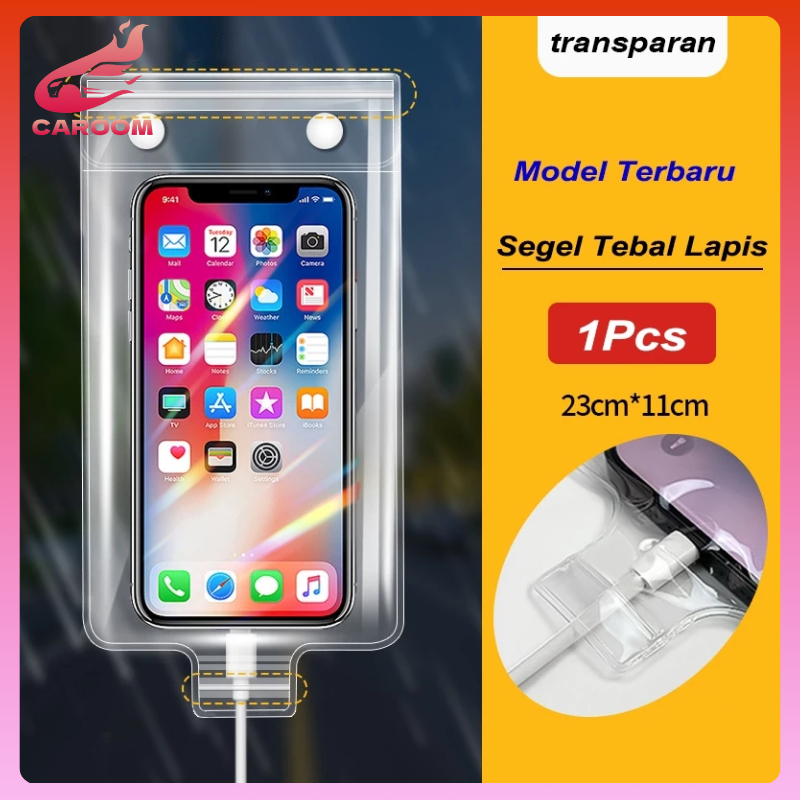 CAROOM Cover HP Anti Air Gantung  Holder Hp Motor Tas Waterproof Handphone Holder Tas Gantung untuk 