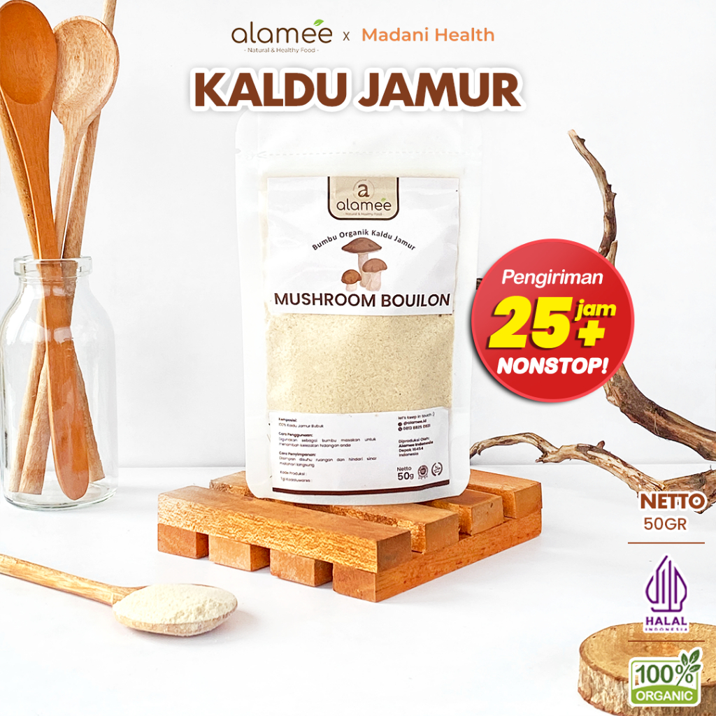 

ALAMEE Bumbu Kaldu Jamur Bubuk NON MSG Organik Mushroom Powder Seasoning 50gr