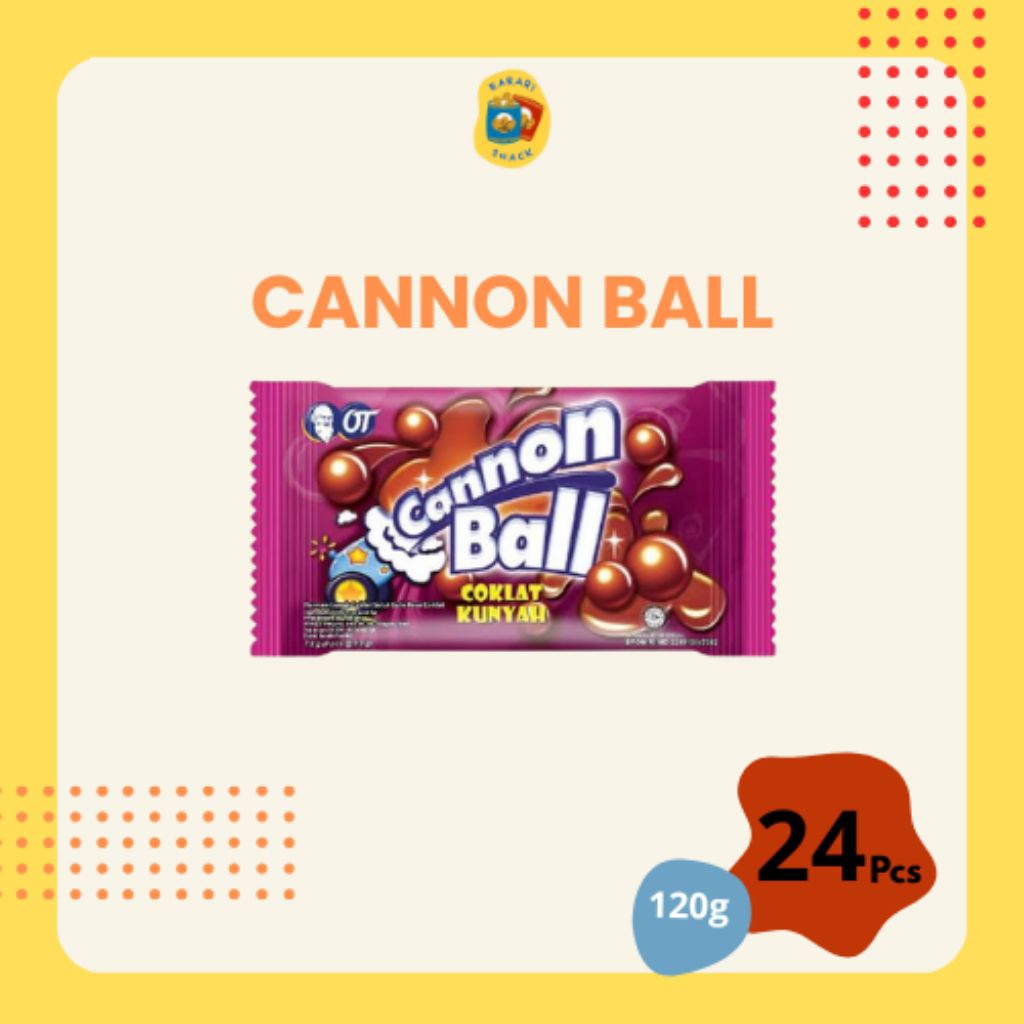 

RS Coklat Cannon Ball (120g) Permen coklat kunyah canon ball isi 24pcs