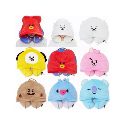 Bantal Leher Topi Karakter BTS BT21 Coocky Chimmy Tata Koya RJ Shooky Mang / BT21 Official