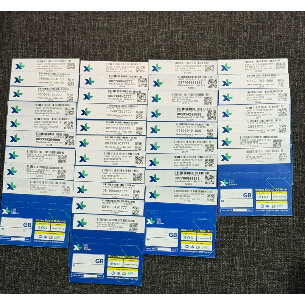 Kartu perdana XL segel nomor cantik triple +kuota 3GB bisa pilih nomor