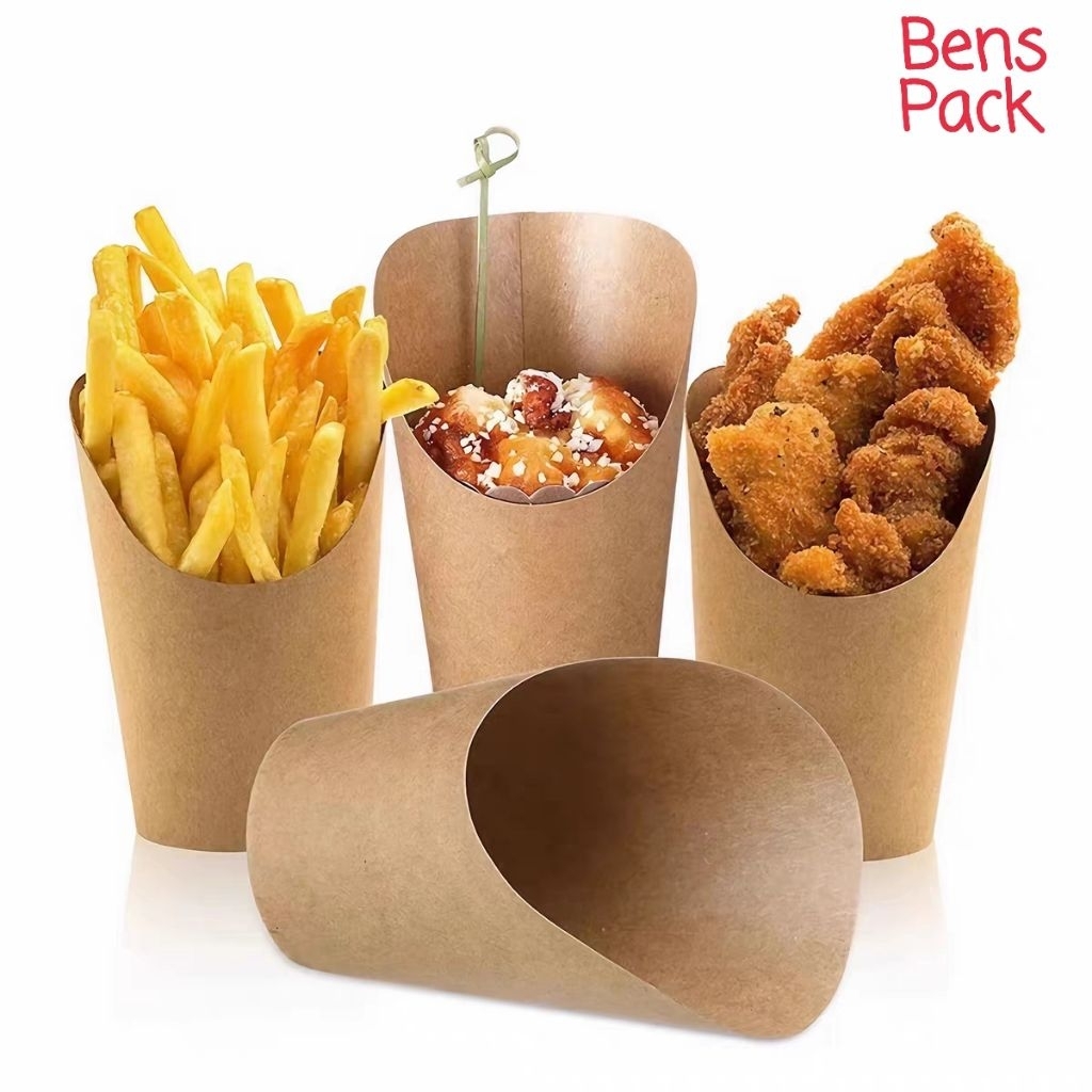[50pcs] Paper Cup French Fries Lunch Box Kertas Kotak Snack Box Bungkus Kentang Goreng