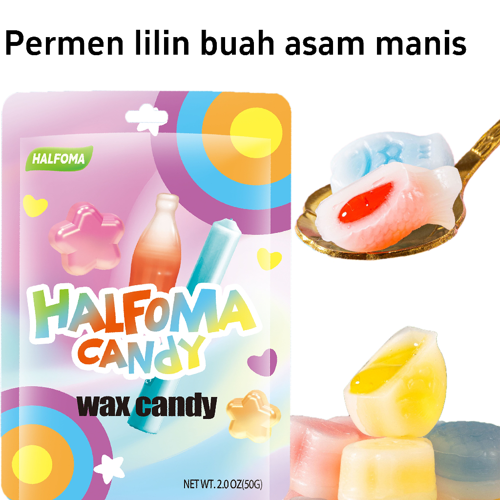 

Permen lilin,rasa buah asam manis bentuk lucu camilan murah dan populer permen halal,gratis ongkir