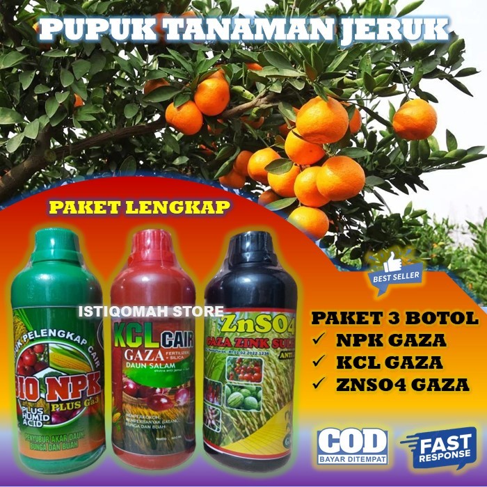 Pupuk Tanaman Jeruk Agar Berbuah Lebat [PAKET 3 BOTOL GAZA] Pupuk Penyubur Tanaman Jeruk Terbaik, Pu