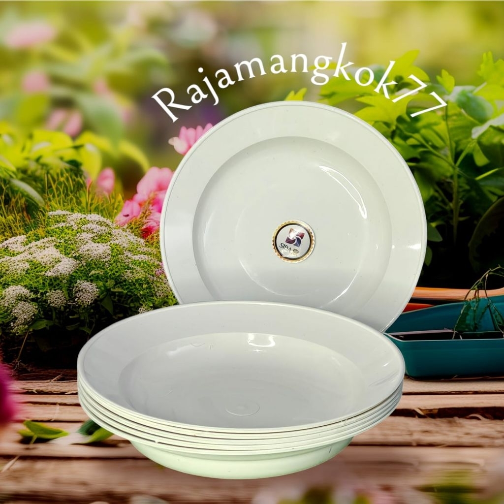 PIRING MAKAN PLASTIK TUJUH [ 1 LUSIN] FOOD GRADE WARNA PUTIH