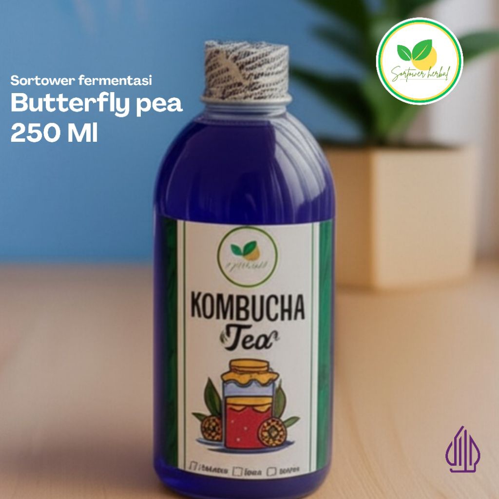 

Teh Kombucha 250 ml varian bunga telang