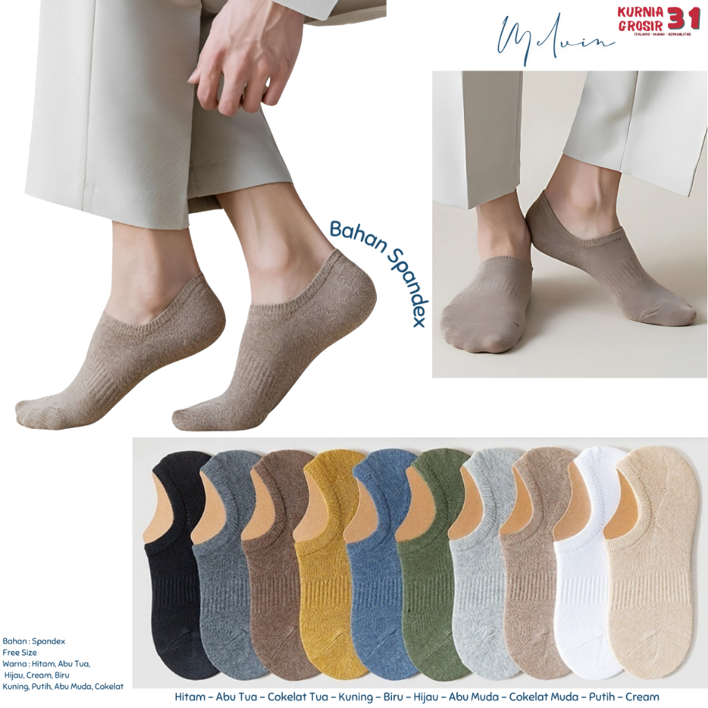 Kaos Kaki King.co MELVIN Polos Aneka Warna / Kaus Kaki Warna Warni Remaja & Dewasa Pria - kurniagros