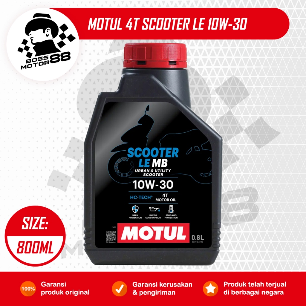 Motul 4T Scooter LE 10W-30 0,8L - Oli Mesin Motor Matic/Metik HC-Tech Original