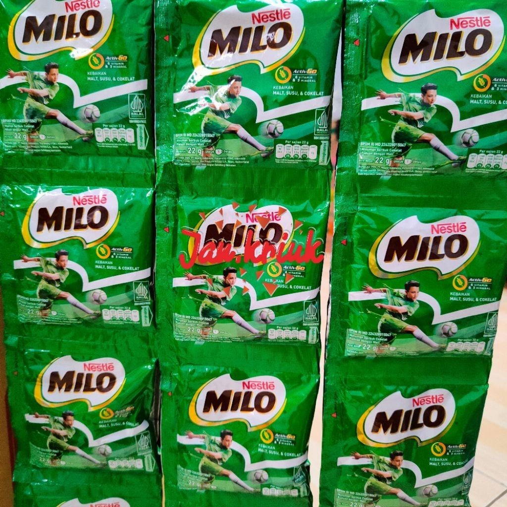 

Milo Active Go susu bubuk rasa coklat renteng isi 10 pcs @22 g