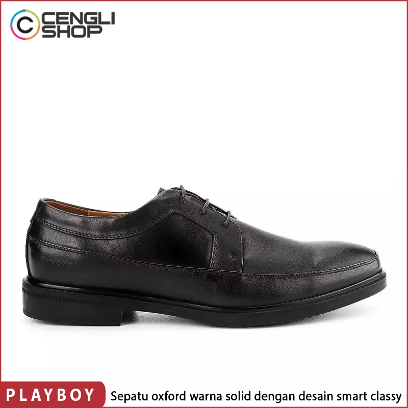 SEPATU KULIT PLAYBOY PRIA ORIGINAL PANTOFEL FORMAL HITAM PL60