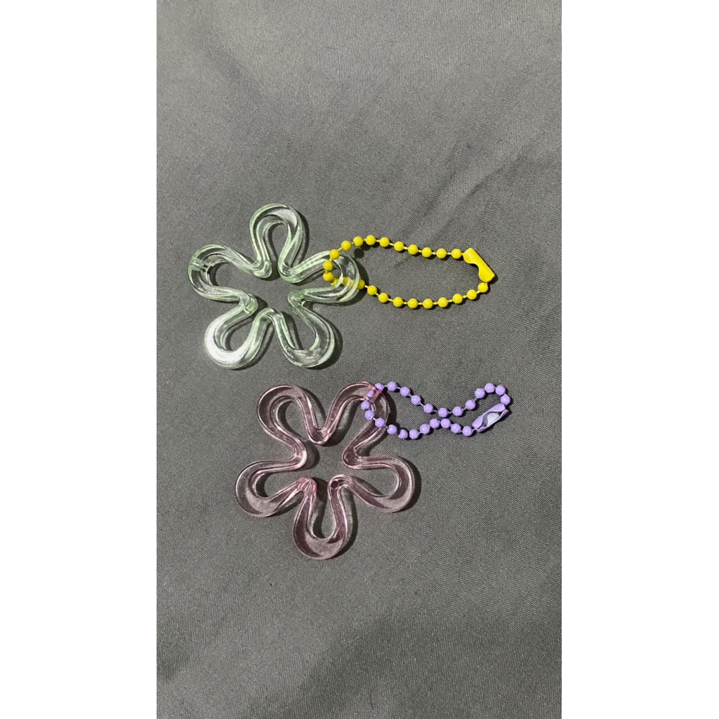 Bag Charm Clear Flower || Souvenir Gantungan Tas