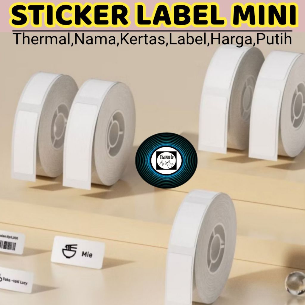 

STICKER LABEL MINI Thermal Stiker Label Putih Tahan Air Anti-Minyak Anti-Gores