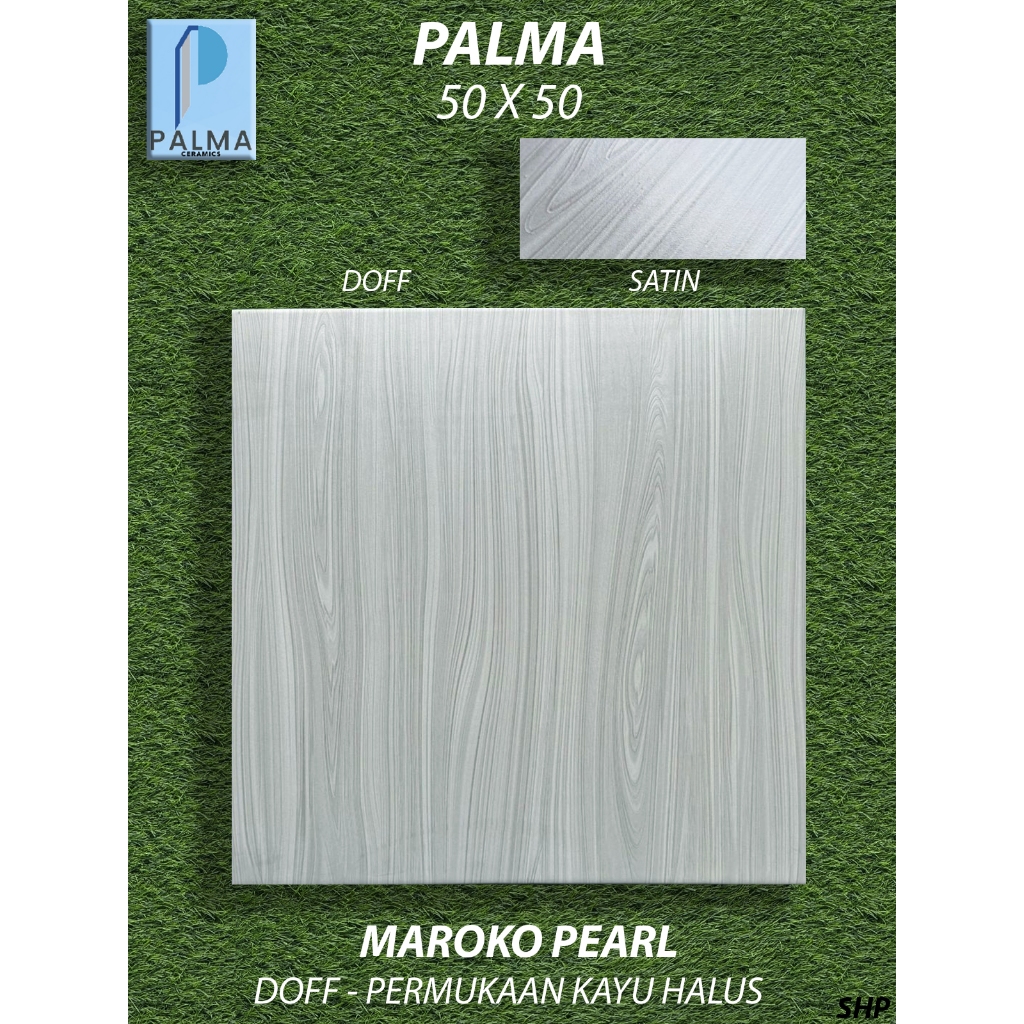 Keramik Lantai 50X50 Palma Maroko Pearl Doff halus KW1 Pekanbaru Riau, Motif kayu