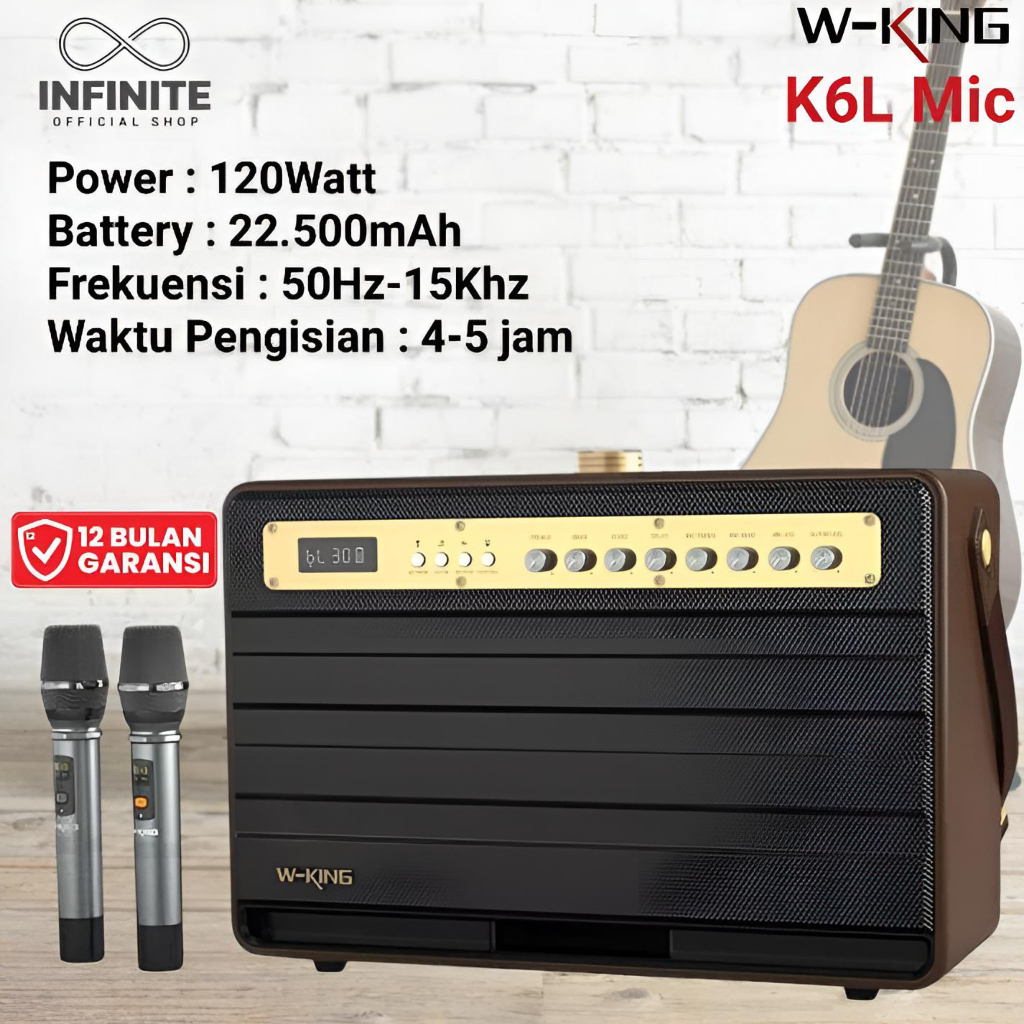 Speaker Bluetooth Karaoke Portable Wireless WKING K6L 2 Mic TWS Party Box Microphone Traveling