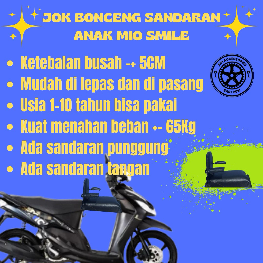 Jok Boncengan Anak Dengan Sandaran Motor MIO SMILE & MIO SPORTY Dudukan Anak Motor Matic