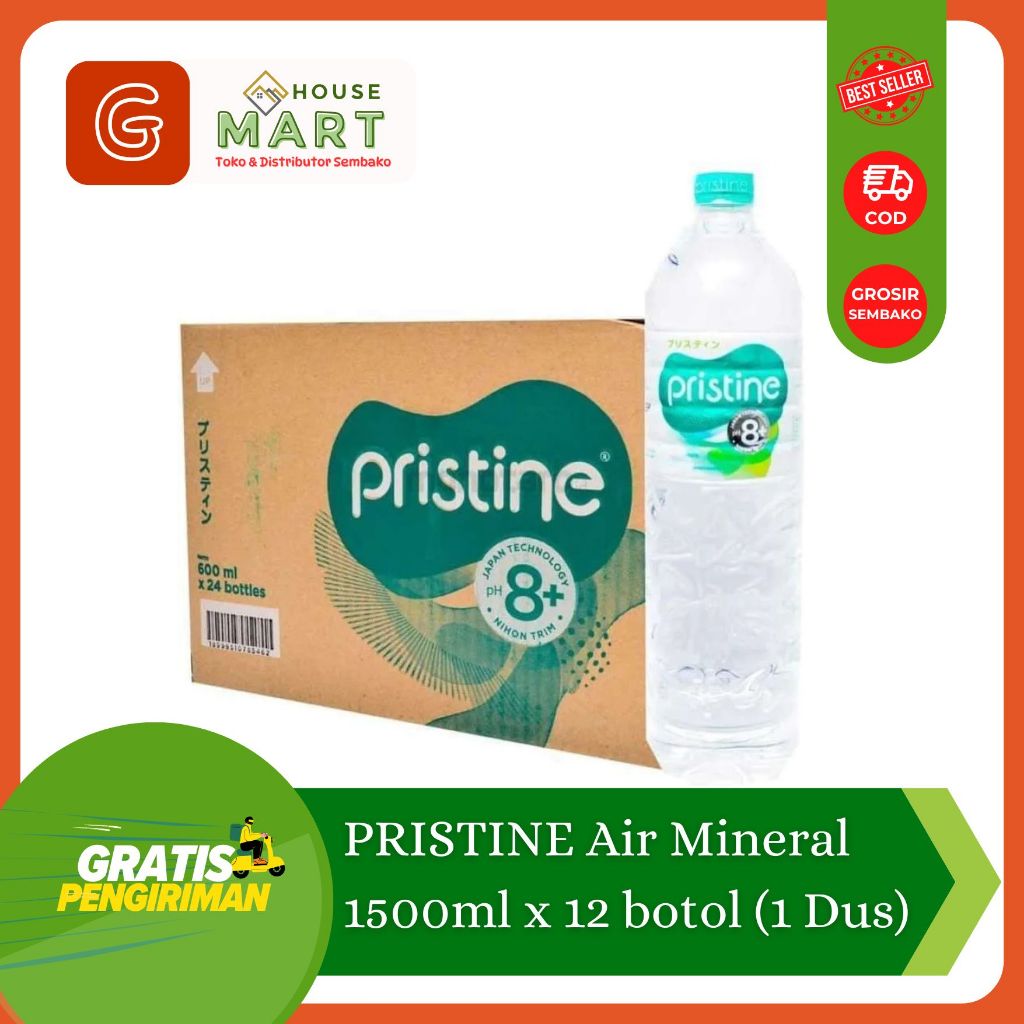 

[1 Dus] Pristine 8.6+ Air Mineral 1500ml x 12 Botol Air Minum pH Tinggi Alkali Kemasan Kardus Box