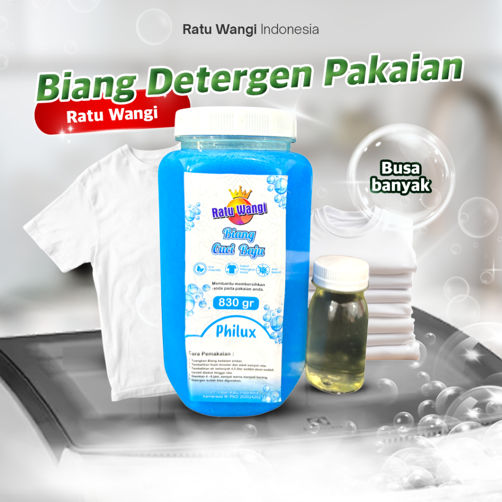 Biang sabun cuci baju deterjen pakaian ratu wangi untuk 5 liter 830 gram