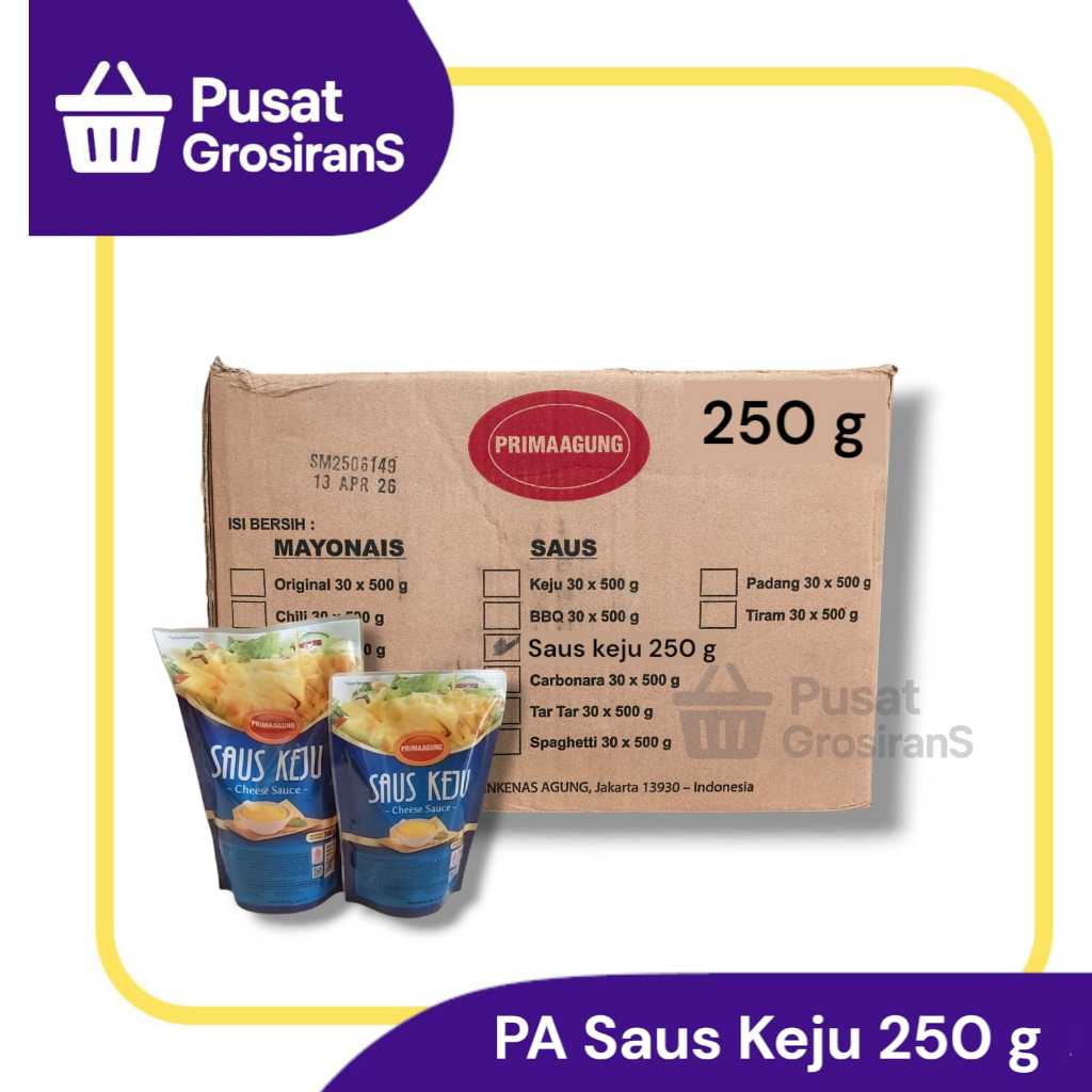 

Prima Agung Saus Keju 250gr isi 50pcs / 1 DUS