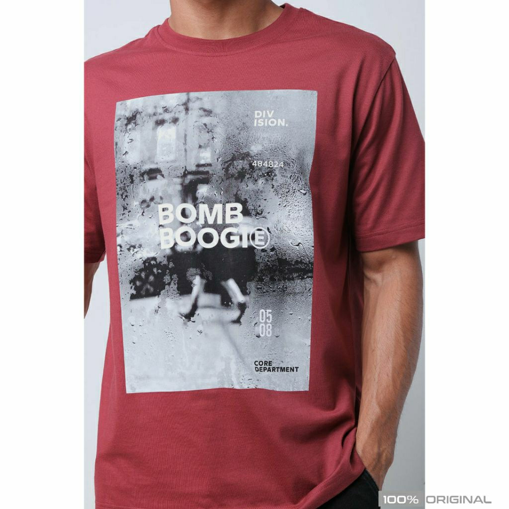 BOMBBOOGIE 100% ORIGINAL Kaos Pria Bombboogie Dark Red
