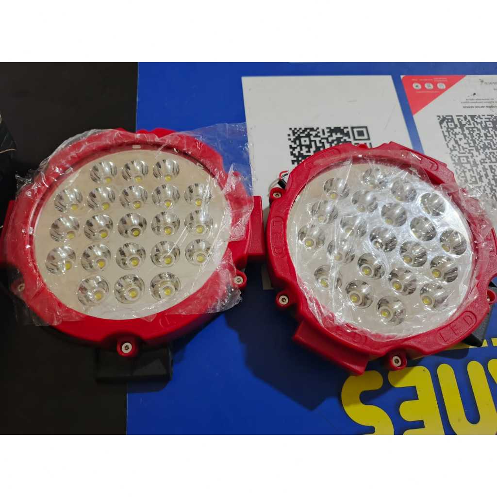 lampu sorot led kabut foglamp mobil truk bus offroad 63watt 7inch 12 volt 24 volt terang