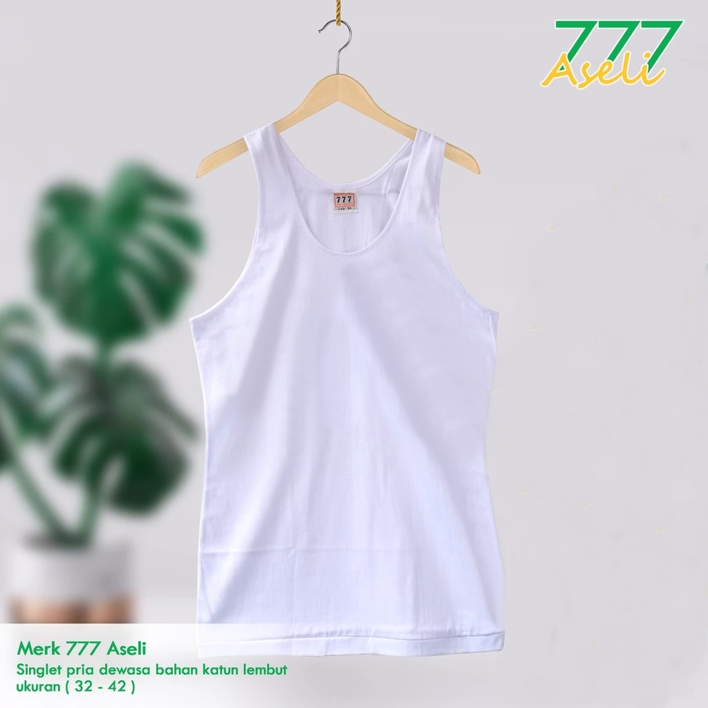 grosir murah ( 1 Pcs ) kaos singlet 777 | kaos kutang 777 | singlet Pria 777 | Kaos Singlet Pria Put