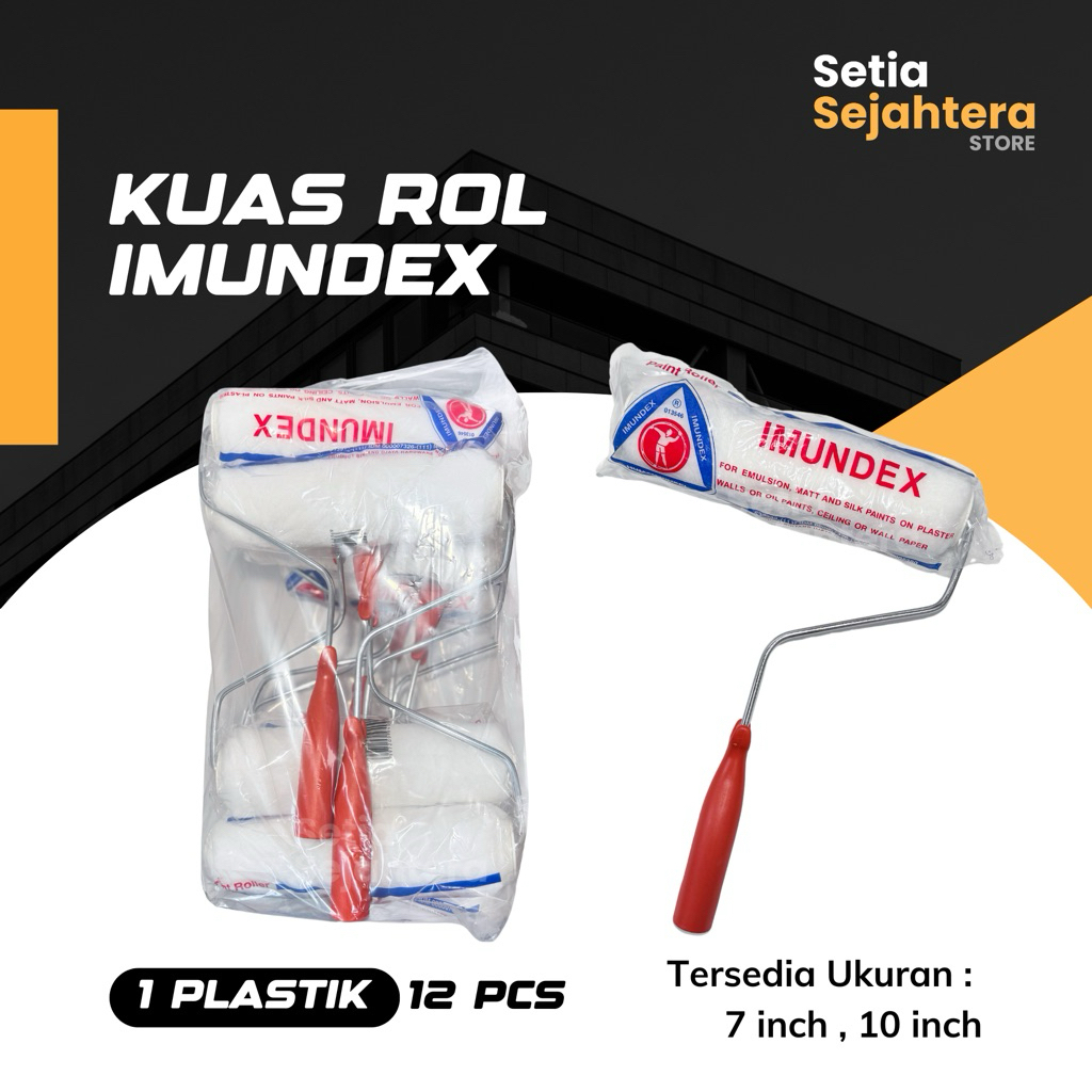 IMUNDEX Kuas Rol Cat Tembok Dinding Besar 7 10 inch Paint Roller Brush - 12 pcs