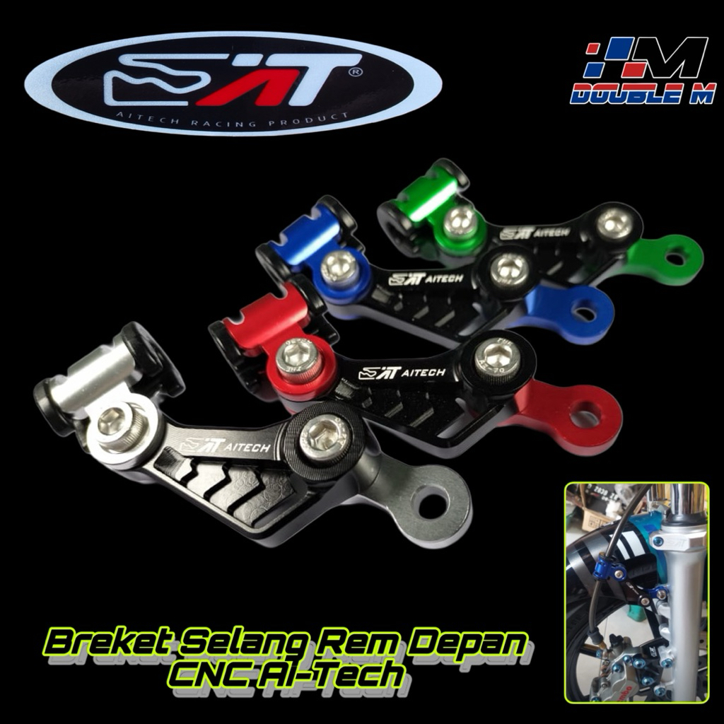 Breket Bracket Pegangan Selang Rem Depan Aitech Universal Matic Bebek Ninja R SS RR RX King Jupiter 