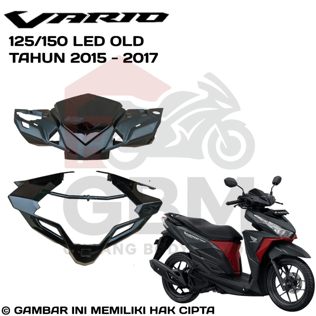 Batok Depan + Visor Motor Honda Vario LED 125 & 150 OLD  (eSP K59) Tahun (2015 - 2017) BODY KASAR Va
